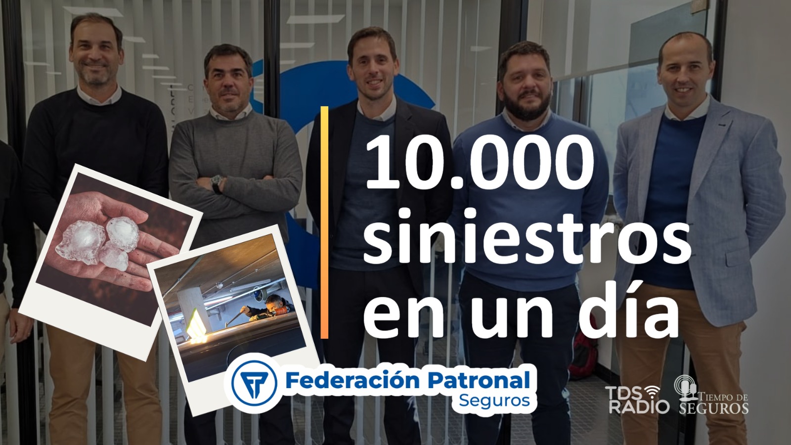 Estuvimos en las oficinas de Federación Patronal Seguros. Allí conversamos con Matías Decicilia, Darío Asinelli, Leandro Hana y Ariel Rodríguez, para conocer más acerca de la atención de los casi 10 mil siniestros provocados por la granizada.